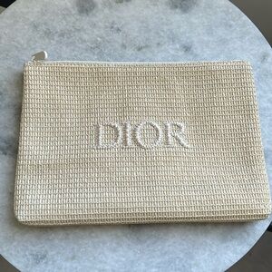 Dior Faux Raffia Cosmetic Pouch 2023